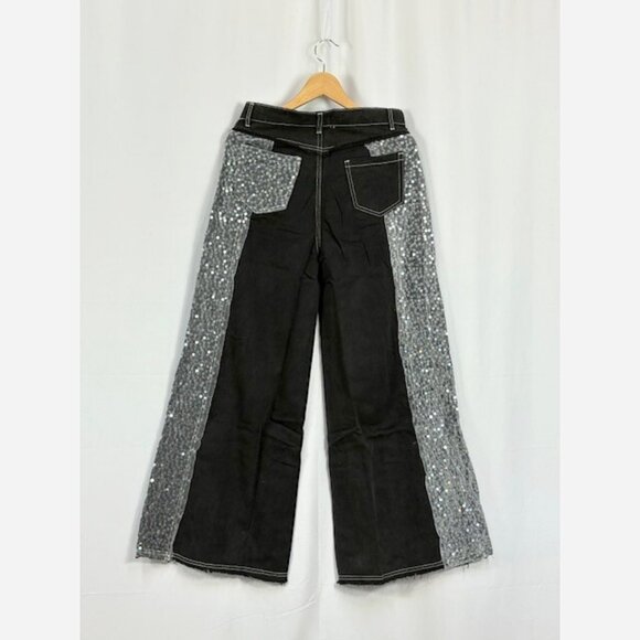 Sequin Wide-Leg Denim Pants – Perfect for any holiday party! - Picture 8 of 12